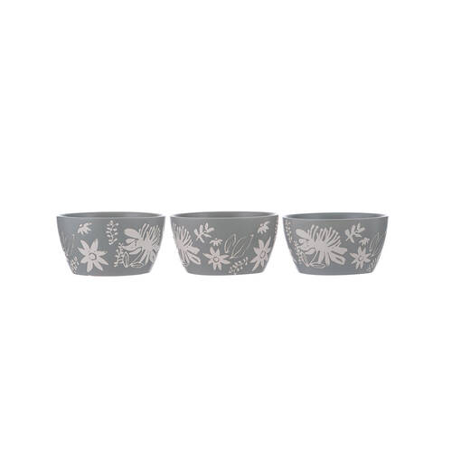 3pc Ladelle Esperance Ceramic Dip Bowl Set Reusable Kitchen Serveware Green