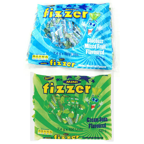 200pc Beacon Fizzer Mini Cream Soda 7.4g& Mini BlueBuzz 7.4g