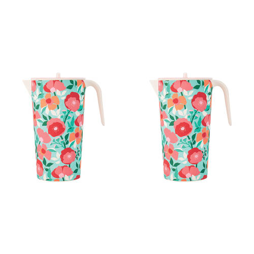 2PK Annabel Trends Bamboo 1.5L Beverage Jug 22x8cm - Sherbet Poppies