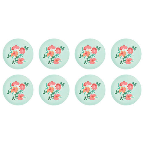 8PK Annabel Trends Bamboo Plate Sherbet Poppies Serving Dish 20cm Round