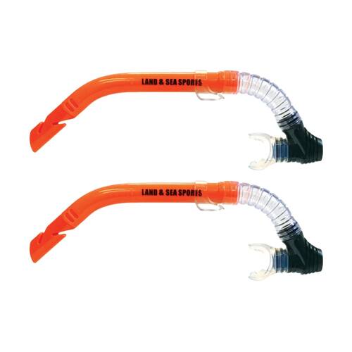 2PK Land & Sea Sports Clearwater Snorkel With Silicone Mouthpiece Orange