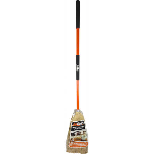 AgBoss Heavy Duty 8 Tie Millet Broom With Cane Inserts Orange and Black
