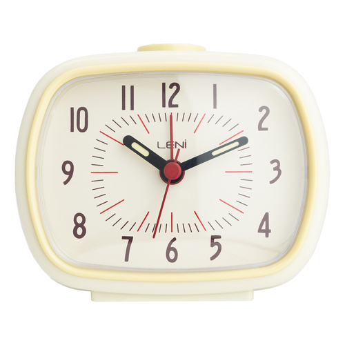 Leni Retro Analogue Standing Alarm Clock Ivory 6x11x9cm