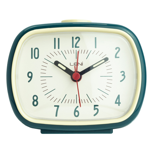 Leni Retro Glow in the Dark Round Alarm Clock Home/Room Decor Peacock