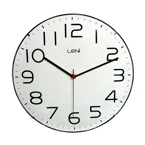 Leni Classic Analogue Round Hanging Wall Clock White 30cm