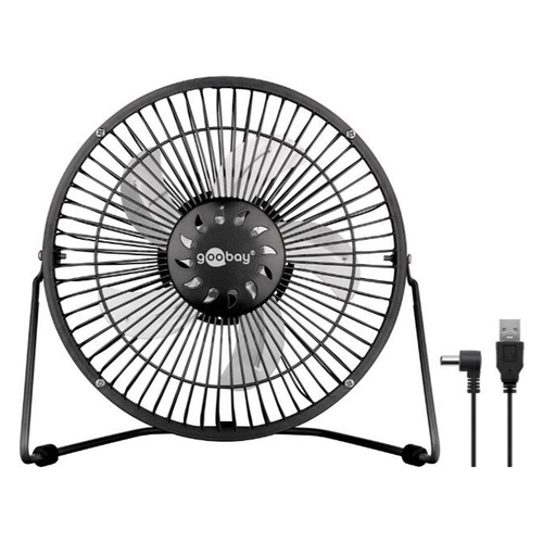 Goobay Portable 8-inch Desktop USB Fan Air Cooler - Black