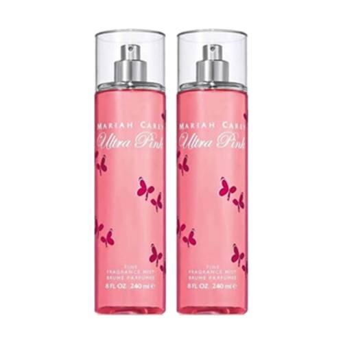 2PK Mariah Carey Ultra Pink Women Fragrance Body Mist Spray Bottle 240ml