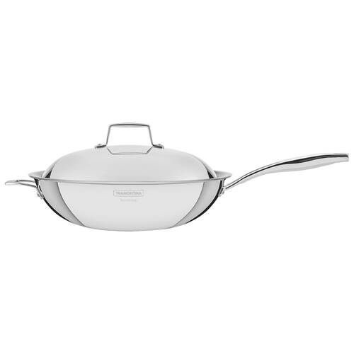 Tramontina Wok Tri-Ply Stainless Steel w/Lid Induction Compatible 32cm/5.2L