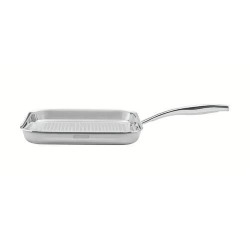 Tramontina Griddle Pan Tri-Ply Stainless Steel Induction Compatible 28cm
