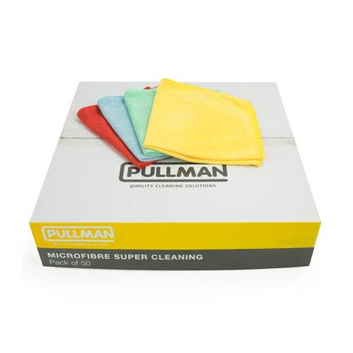 50pc Pullman Microfibre Cleaning Cloths Colour-Coded 40 x 40cm