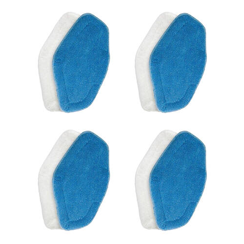 4x 2pc CleanUp Dual Steam Plus Mop Pads for Wertheim & Hoover White