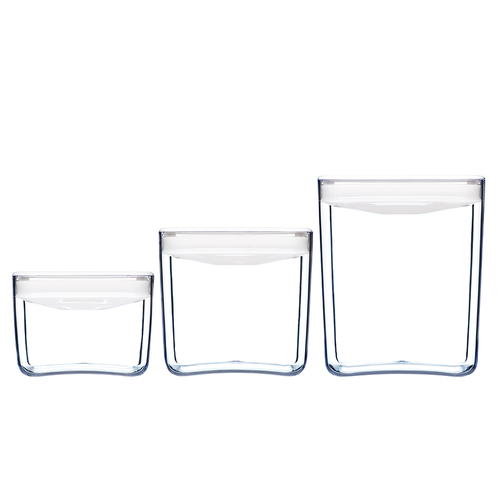 3x ClickClack Small Pantry Cube 900ml 1.9/3.3 L Set - White
