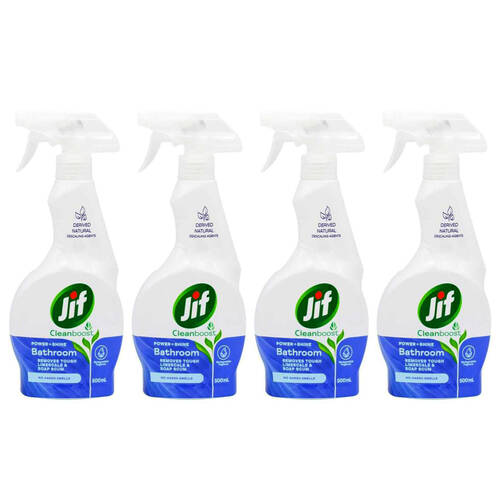 4PK Jif Cleanboost Power & Shine 500ml Bathroom Spray Limescale Cleaner