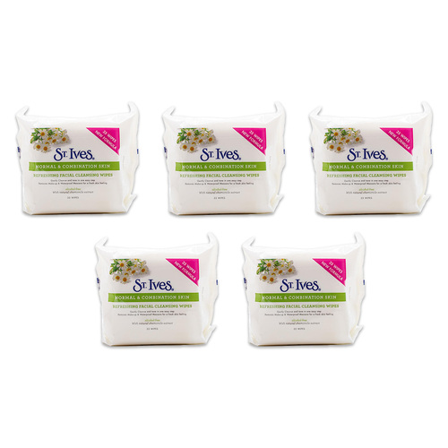 175pc St Ives Refreshing Facial Cleansing Wipes Normal & Combination Skin