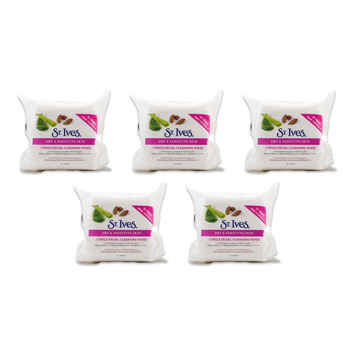 175pc St Ives Gentle Facial Cleansing Wipes For Dry & Sensitive Skin