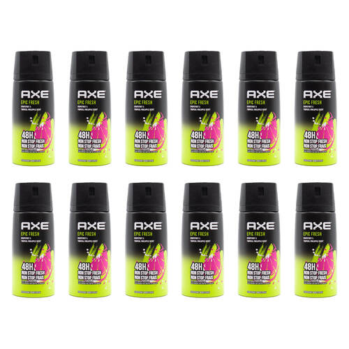 12PK Axe 150ml Deodorant Bodyspray 48hr Odour Protect For Men - Epic Fresh