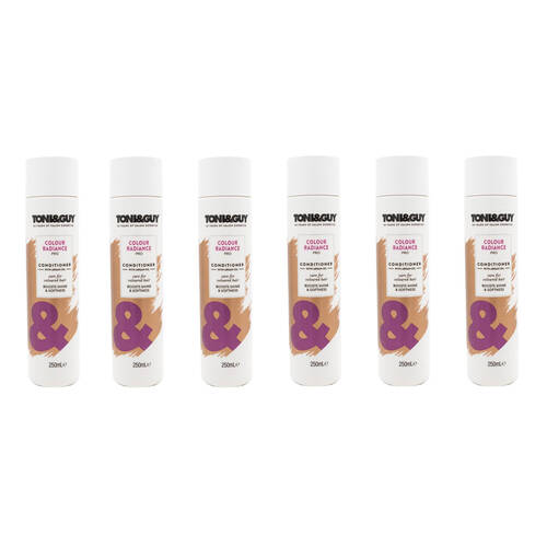 6PK Toni & Guy Colour Radiance Pro Conditioner 250ml For Coloured/Dyed Hair