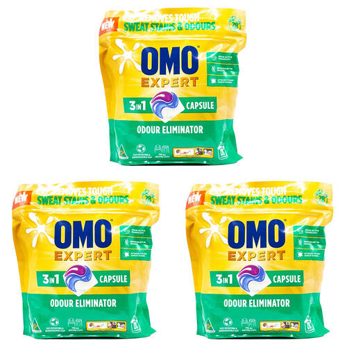 84pc Omo Expert Odour Eliminator 3 In 1 Laundry Detergent Capsules