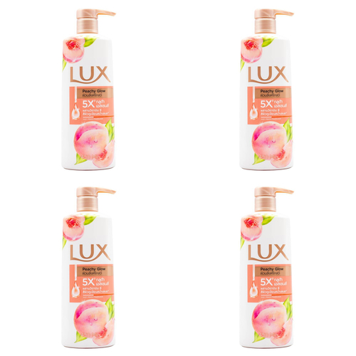 4PK Lux 500ml Body Wash Bath Soap Peachy Glow Juicy Peach Scent