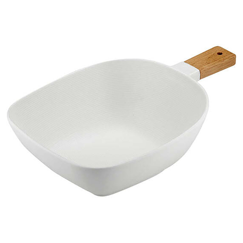 Ladelle Linear Texture Large White Bowl Serve Stick