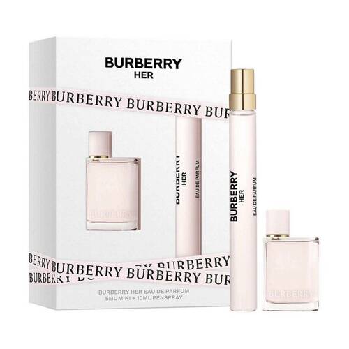 2pc Burberry Her Women 100ml EDP Spray Bottle 10ml EDP Travel Spray Gift Set
