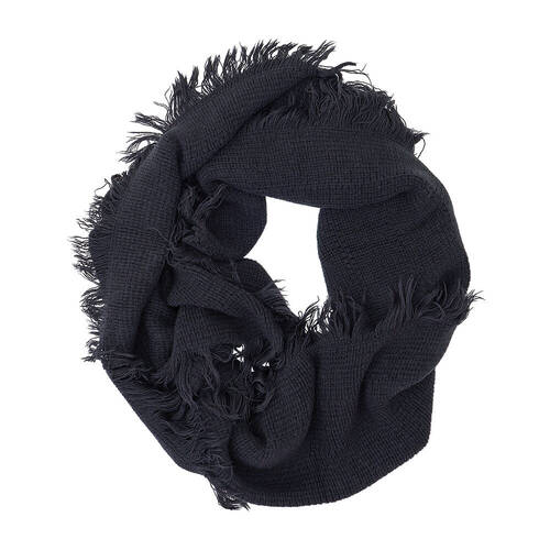 Annabel Trends Snood Fringe Scarf Women's Fashion 80x40cm - Black