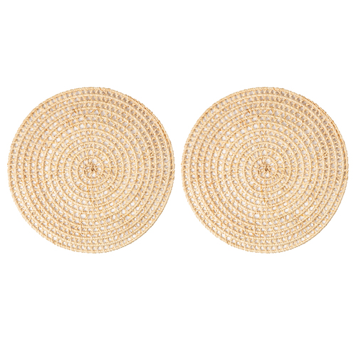 2PK Ladelle Cairns 38cm Round Placemat Ratan Table Mat