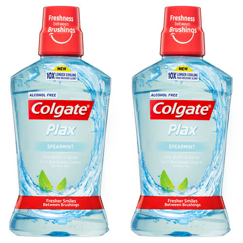 2x Colgate 500ml Plax Spearmint Mouth Wash