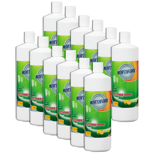 12PK Northfork 1L Dishwashing Liquid Dish Cleaning Soap Fresh Fragrance