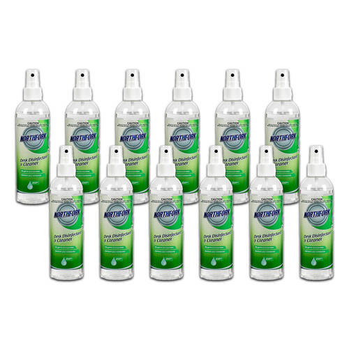 12PK Northfork Desk Cleaner and Disinfectant Spray 250ml