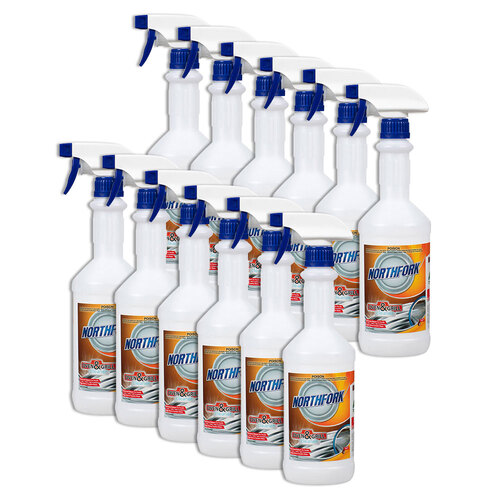 12PK Northfork Oven & Grill 750ml Cleaner Decanting Empty Bottle Spray