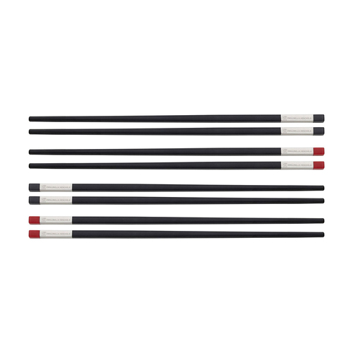 8pc Zwilling Reusable 30cm Plastic Chopstick Set - Black