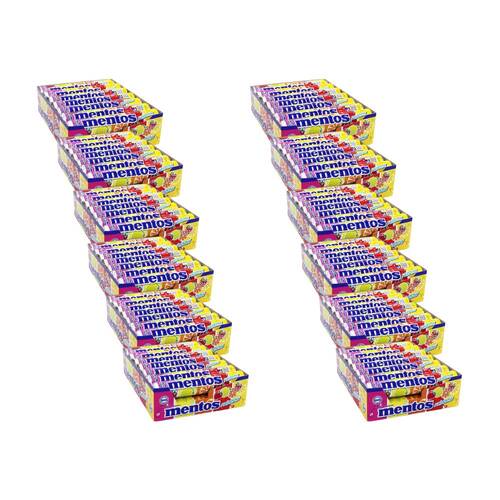 12x 14pc Mentos Rainbow Candy Roll Lollies 29g Confectionery