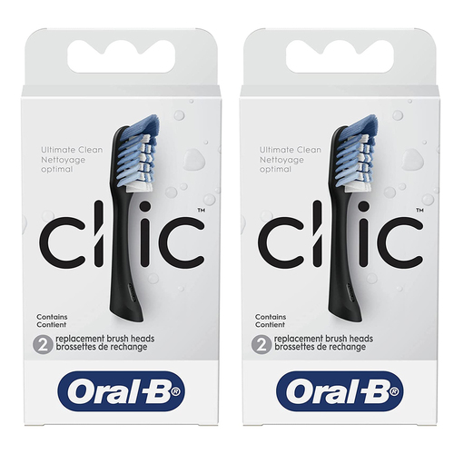 4pc Oral-B Clic Replacement Toothbrush Heads For Clic Manual Toothbrush