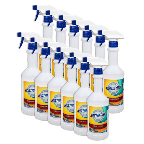 12PK Northfork 750ml Liquid Spray Disinfectant Decanting Empty Bottle