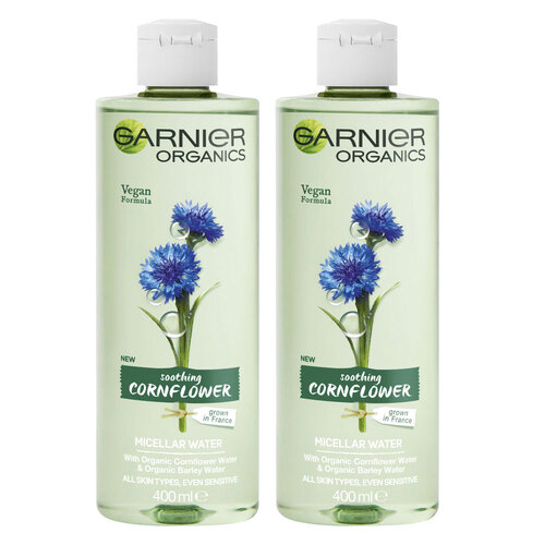 2PK Garnier 400ml Anti Blackhead Cleansing Gel Micellar Water Soothing Cornflower