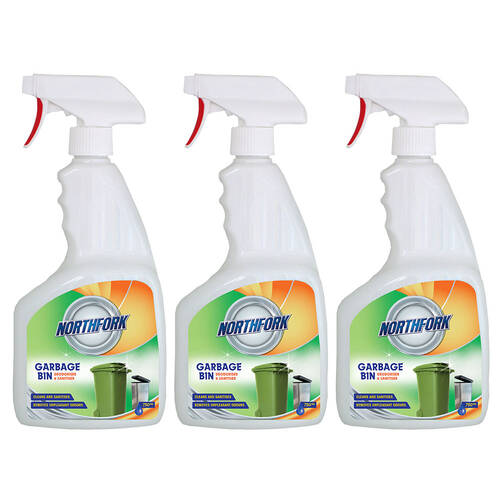 3PK Northfork 750ml Bin Deodoriser & Sanitiser