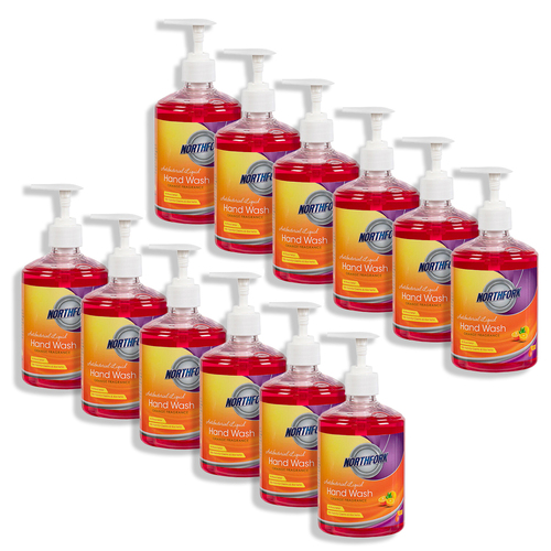 12PK Northfork 500ml Liquid Hand Wash Antibacterial - Orange Fragrance