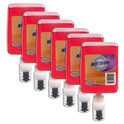 6PK Northfork 0.4ml Foaming Antibacterial Hand Wash Cartridge - Orange