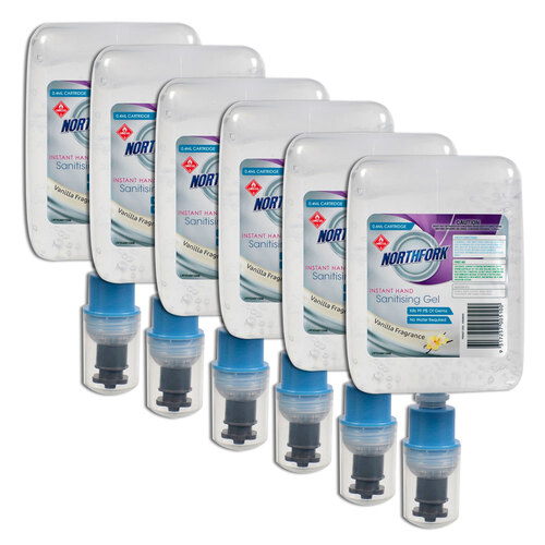 6PK Northfork 0.4ml Instant Hand Sanitising Gel Cartridge - Vanilla