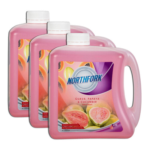 3PK Northfork 2L Liquid Hand Wash Soap Guava Papaya & Cucumber
