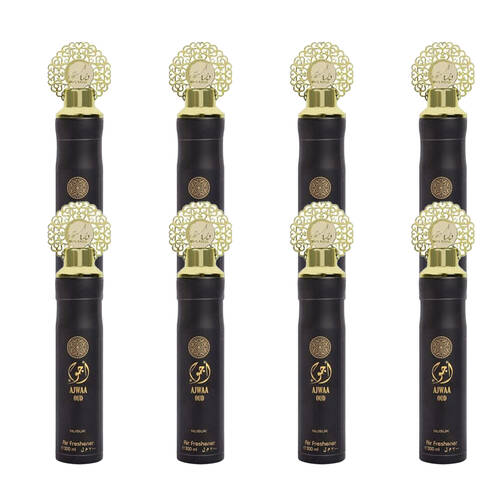 8PK Nusuk Air Freshener Odour Eliminator 300ml - Ajwaa Oud Black 