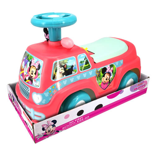 Disney Lights N Sounds Minnie Camping Van Ride-On Toy Toddler - Red 12m+