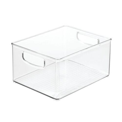 iDesign Linus 25.4x20.32cm Storage Bin w/ Handles - Clear