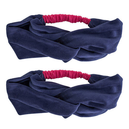 2PK Annabel Trends Women's Velvet Headband Cosy Luxe One Size Sapphire Blue