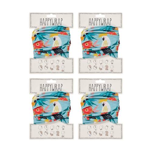 4PK Annabel Trends Happywrap Women's Hair Accessory 50x25cm Cockatoos