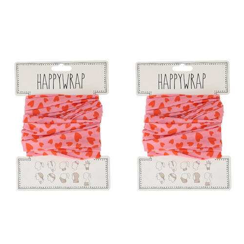 2PK Annabel Trends Happywrap Headband Head Accessory One Size Love Hearts