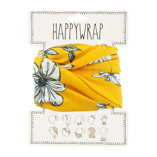 Annabel Trends Happywrap Headband Head Accessory One Size Mustard Floral