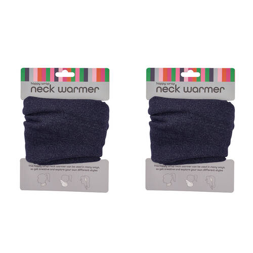 2PK Annabel Trends Happywrap Neck Warmer Travel Accessory One Size Marle Navy
