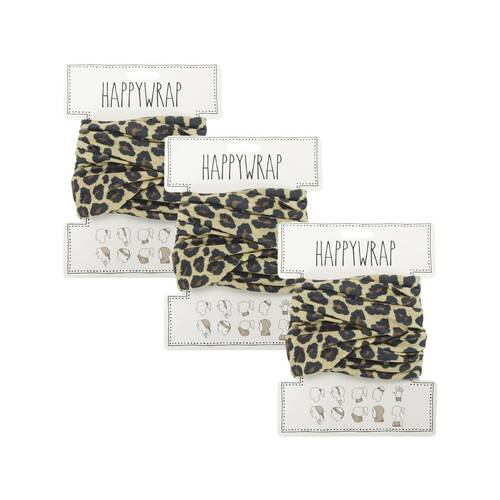 3PK Annabel Trends Happywrap Womens Multipurpose Bandana 50x25cm - Ocelot